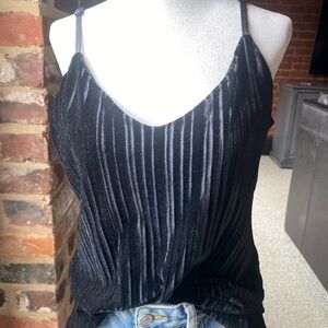 TART Pleated Black Velvet Women's Top